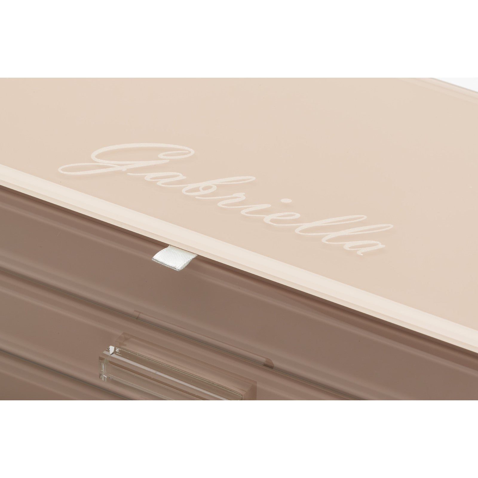 Personalised Isabella 3 Tiers Jewellery Box Medium Blush