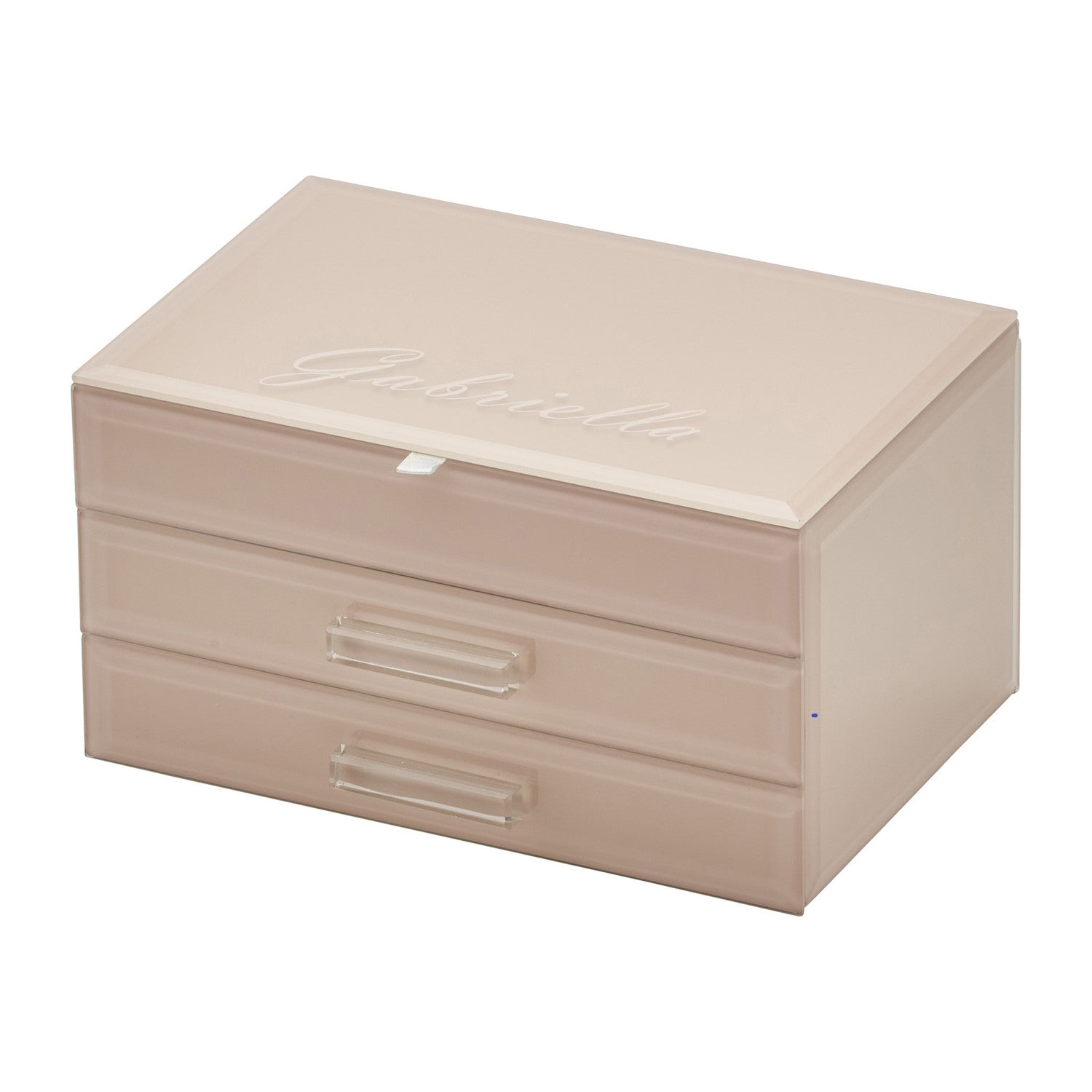 Personalised Isabella 3 Tiers Jewellery Box Medium Blush