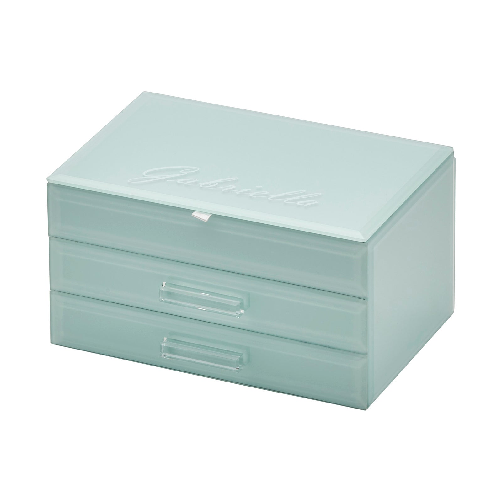 Personalised Isabella 3 Tiers Jewellery Box Medium Mint