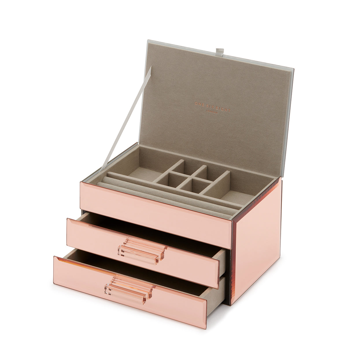 Personalised Isabella  3 Tiers Jewellery Box Medium Rose Gold