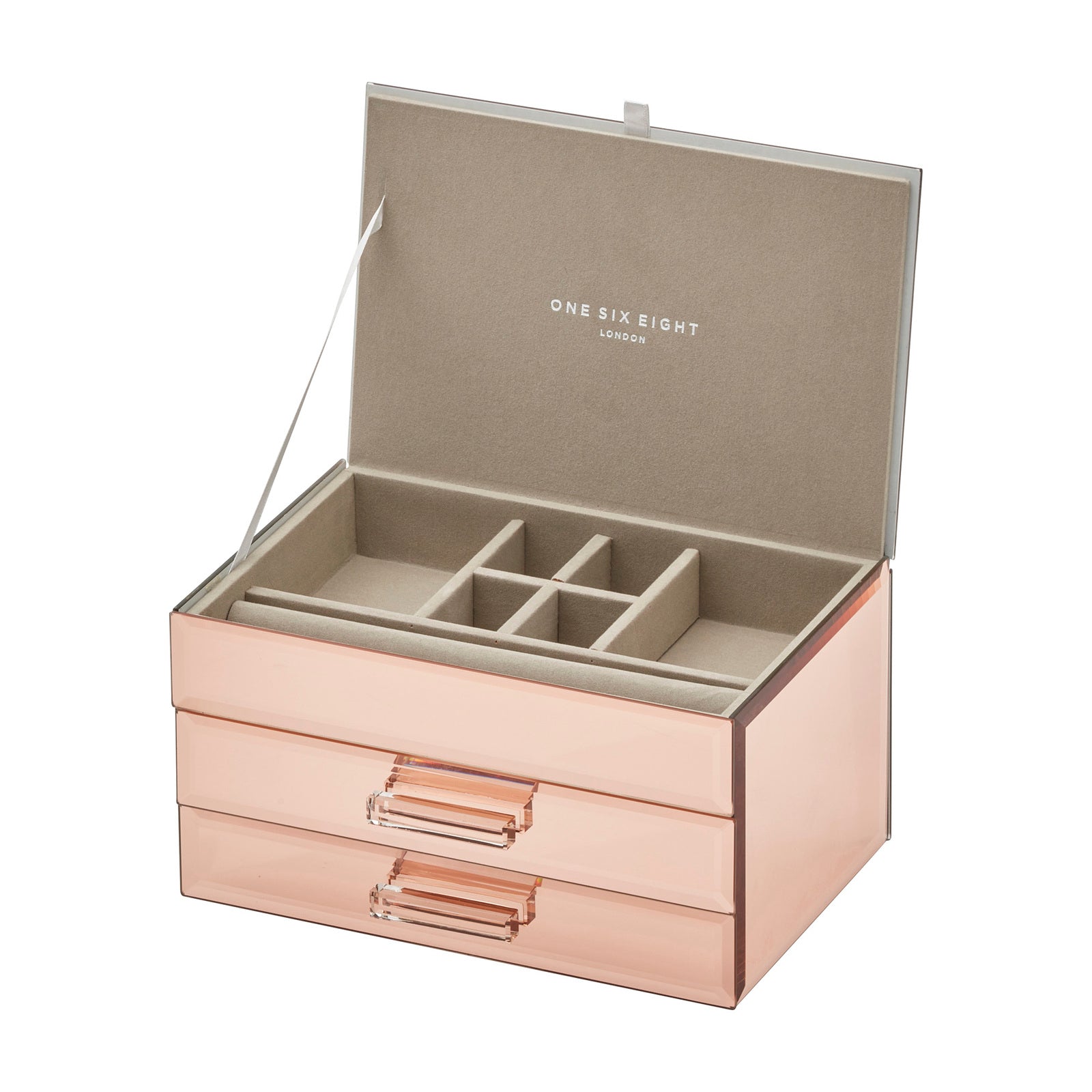 Personalised Isabella  3 Tiers Jewellery Box Medium Rose Gold