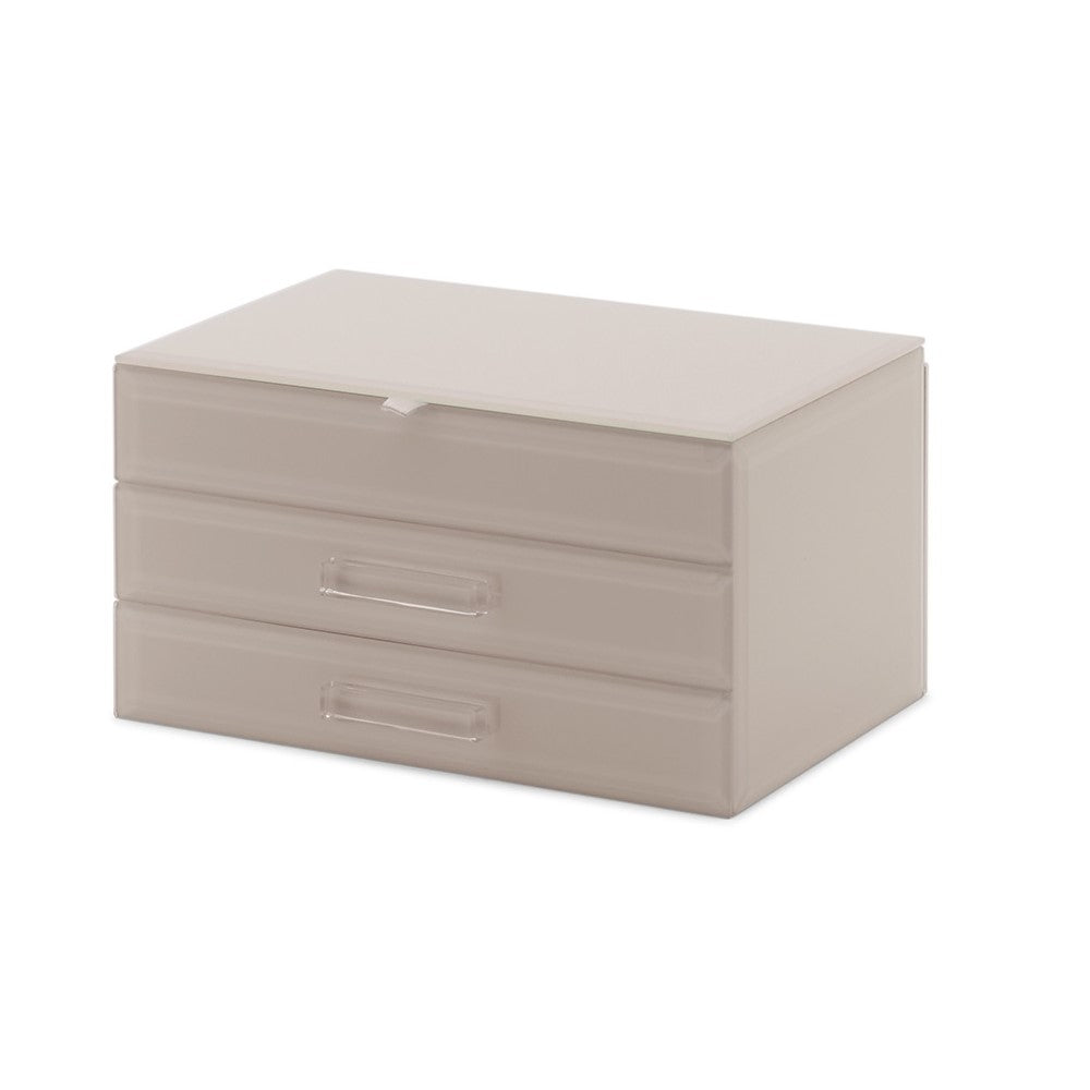 Personalised Isabella 3 Tiers Jewellery Box Medium Cool Grey