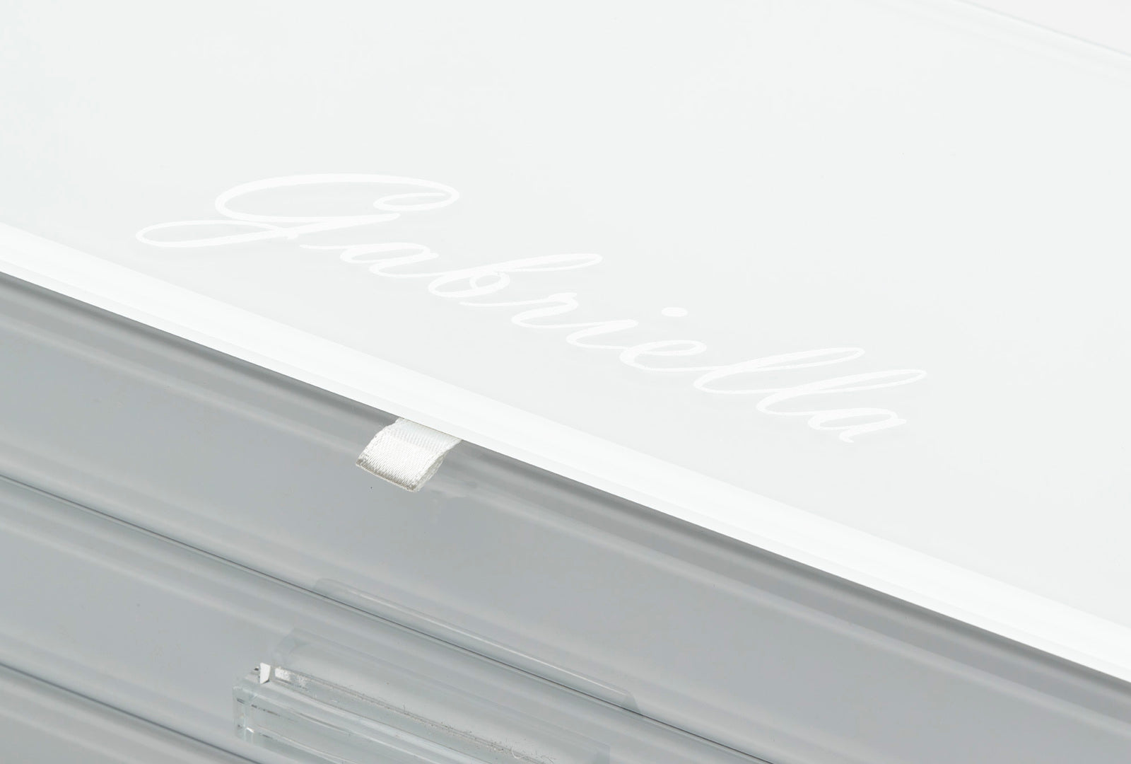 Personalised Isabella  3 Tiers Jewellery Box Medium White