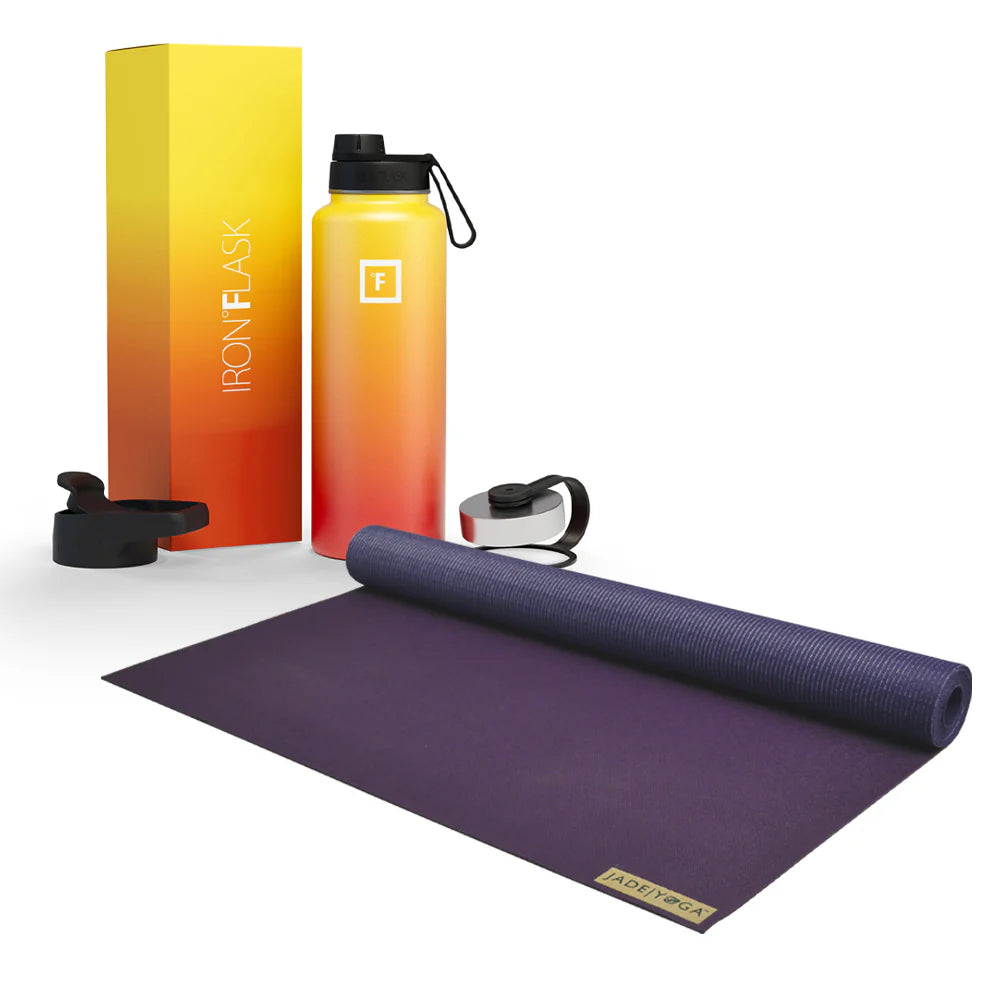 Jade Yoga Voyager Mat & Flask Combo  (Available in 4 Colors)