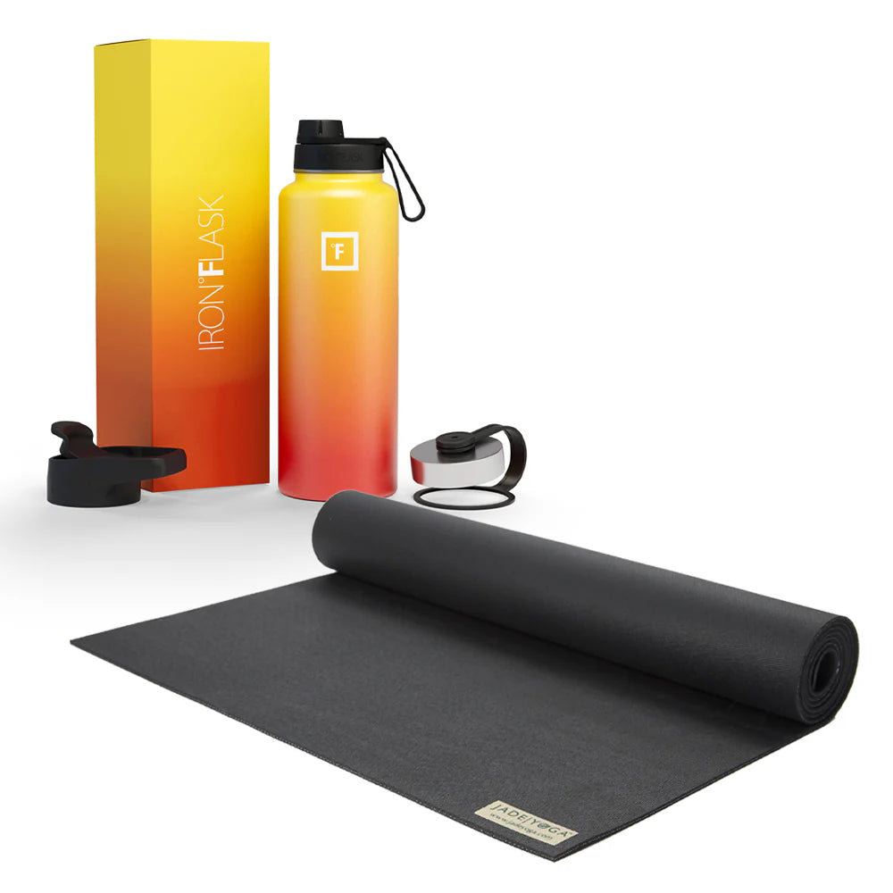 Jade Yoga Voyager Mat & Flask Combo  (Available in 4 Colors)