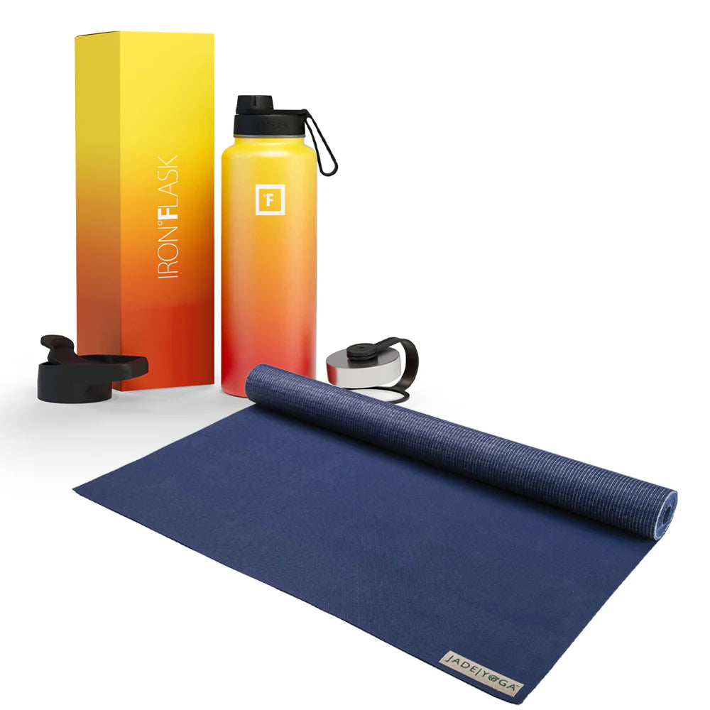 Jade Yoga Voyager Mat & Flask Combo  (Available in 4 Colors)