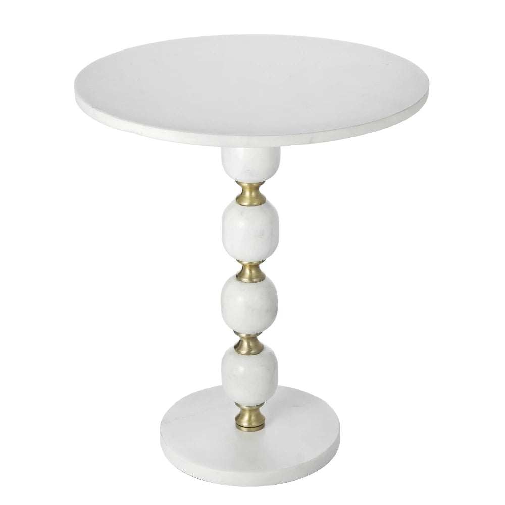 Jesicca Artisan Marble and Aluminum Side Table