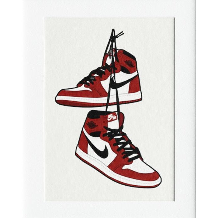 Jordan 1s Mounted Print Wall Decor - 40x50cms