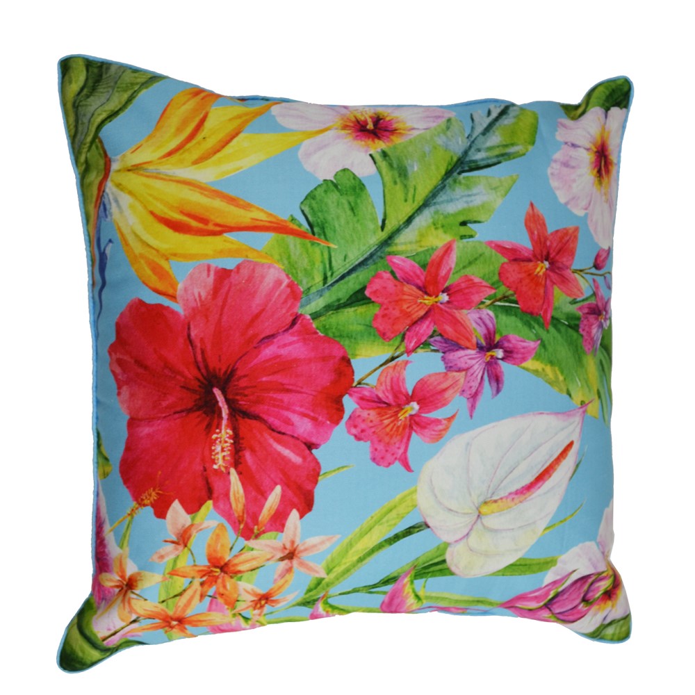 Jungle Floral Cushion With Recycled Fill 45 X 45cms