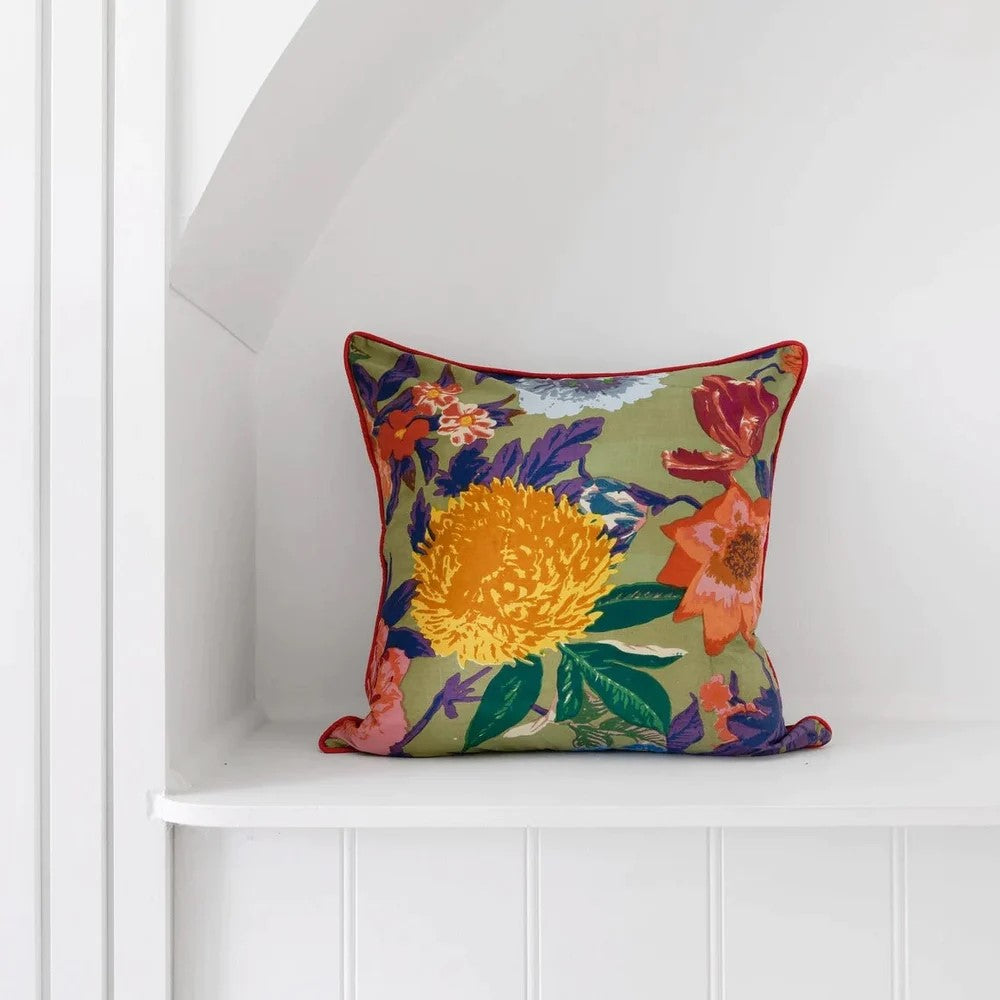 Jungle Floral Inspired Cushion Cover 50 x 50cms - Green