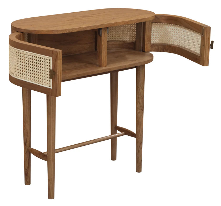 Kelly Traditional Wooden Console Table - Almond