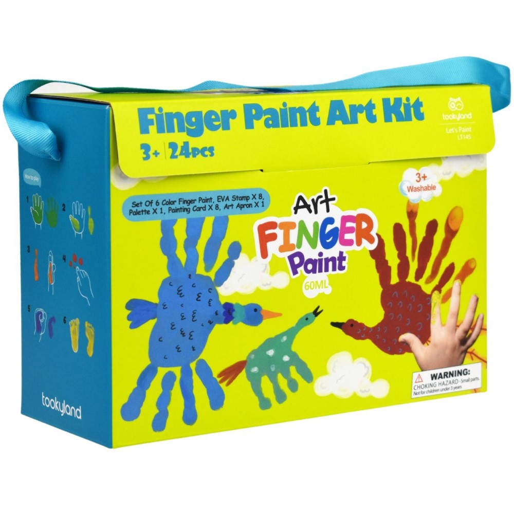 Kids 12 Colours Finger Paint Craft Kit