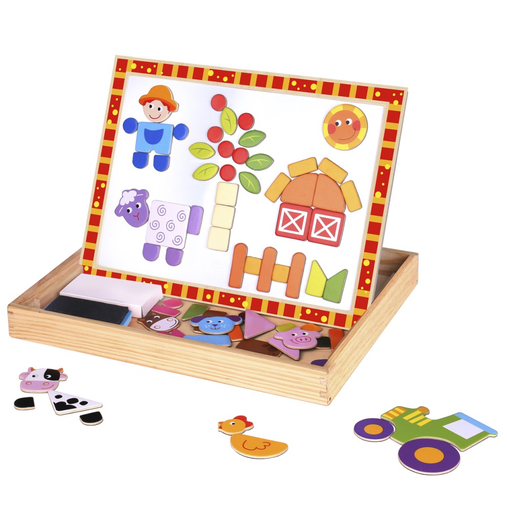 Kids 2 In 1 Farm Magnetic Puzzle In Box