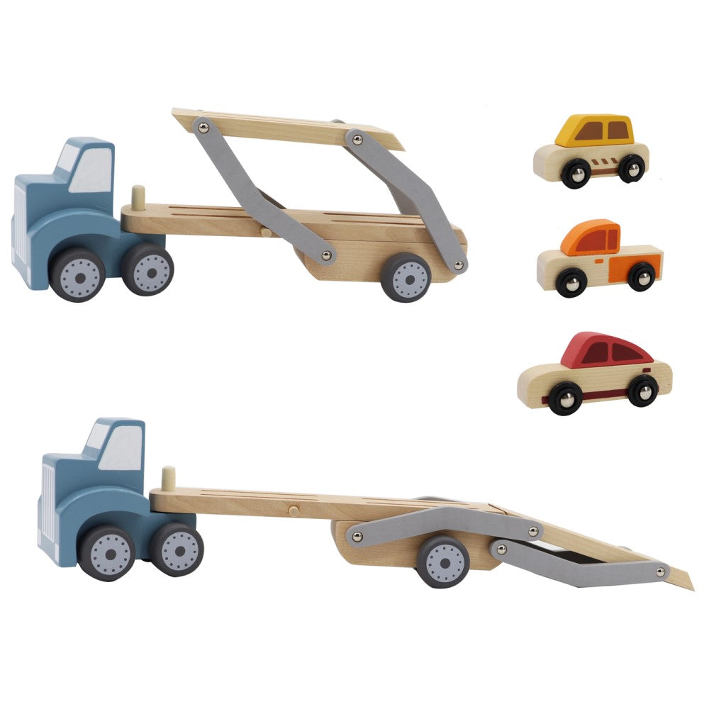 Kids 3 Cars Wooden Carrier Toy