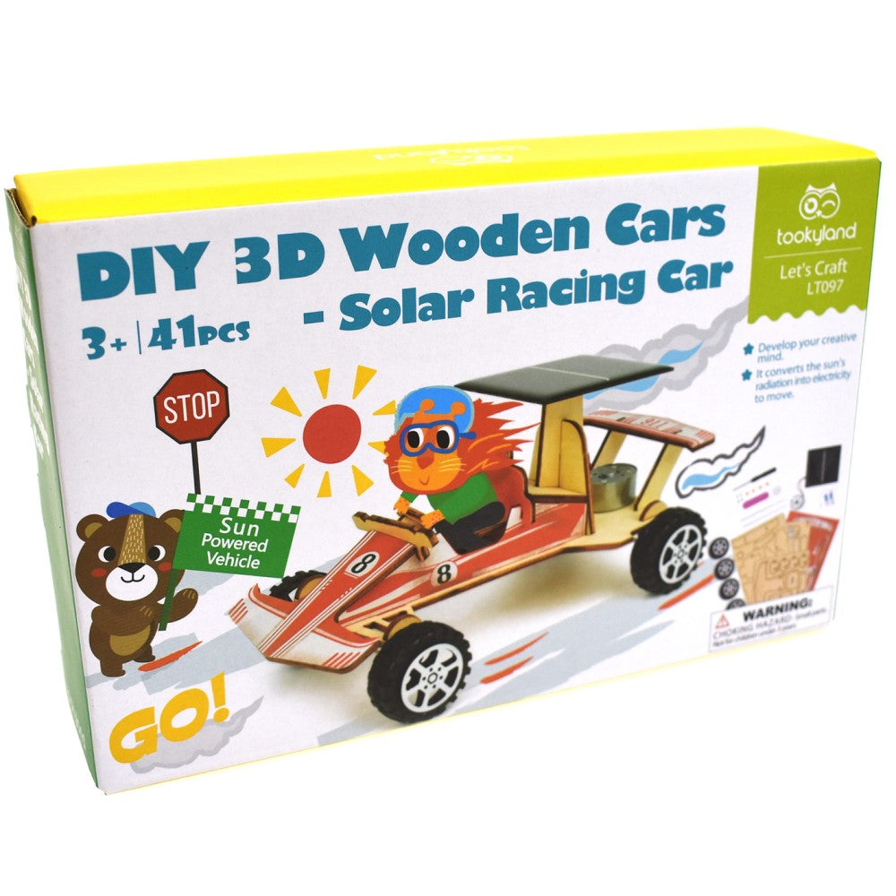 Kids DIY Solar Powered Wooden Racing Car Kit