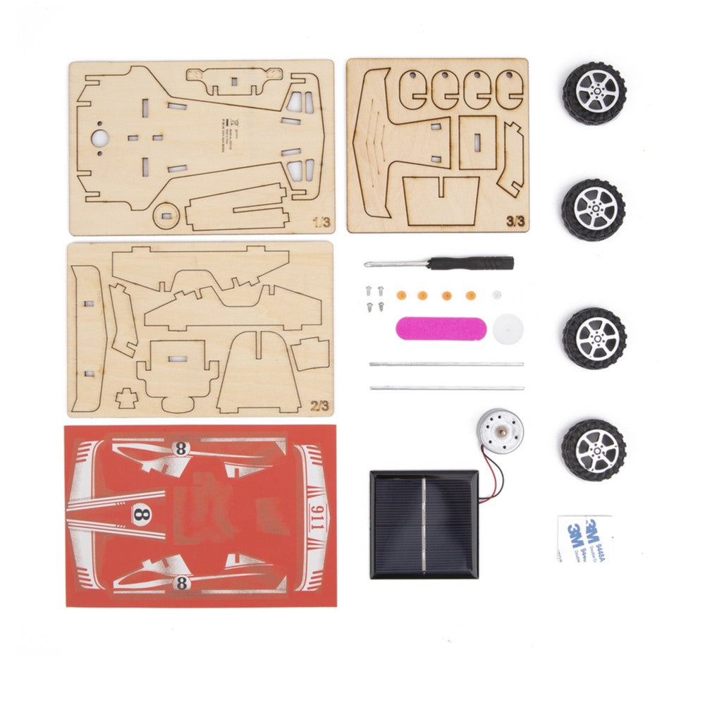 Kids DIY Solar Powered Wooden Racing Car Kit