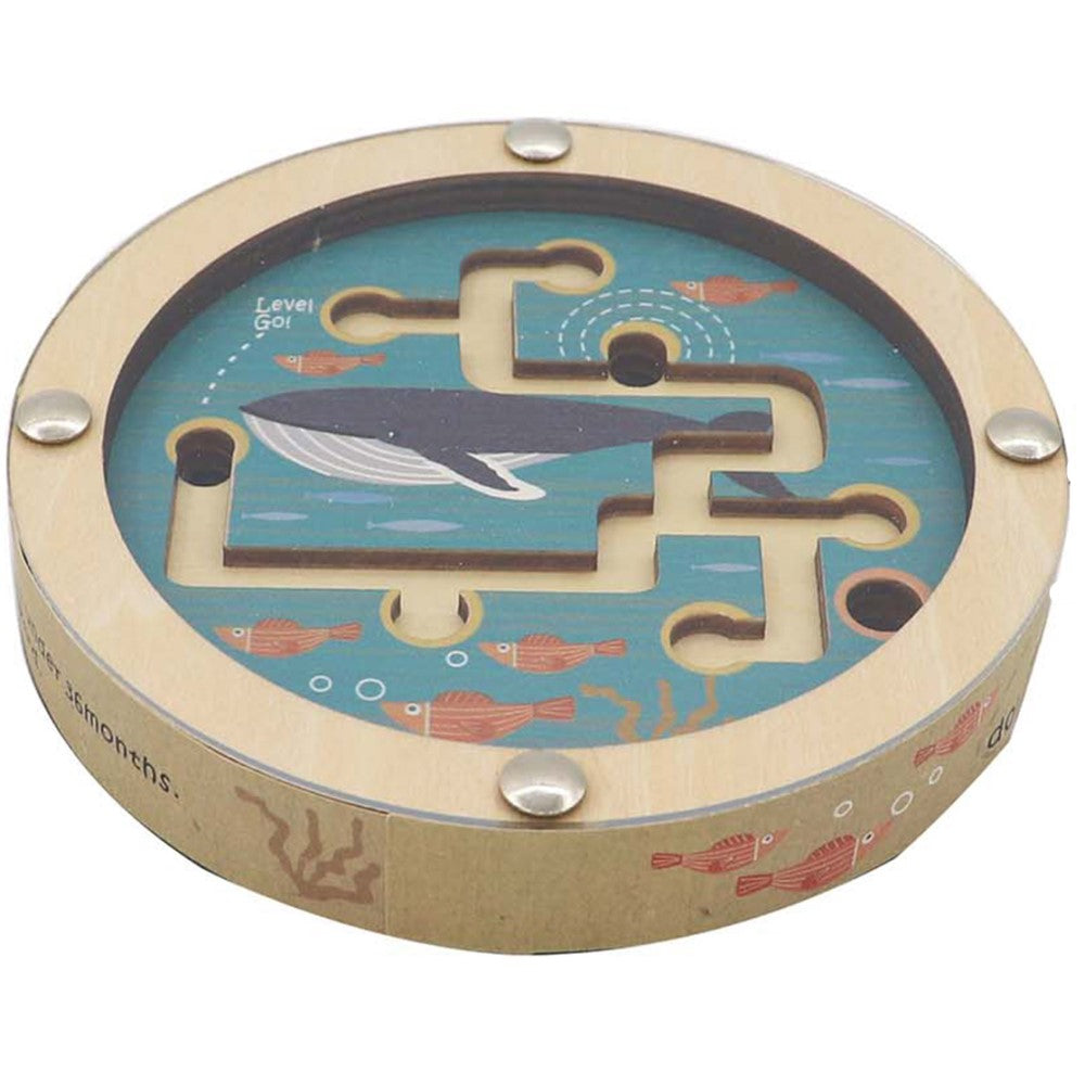 Kids Double Sided Wooden Maze Game - Ocean