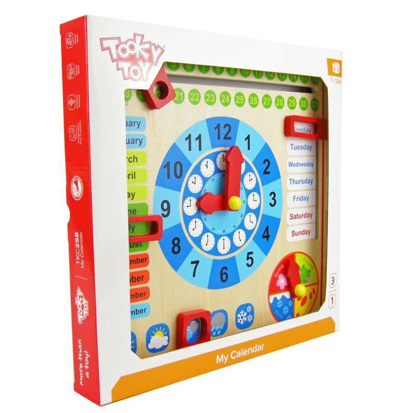 Kids Educational Wooden Wall Calendar