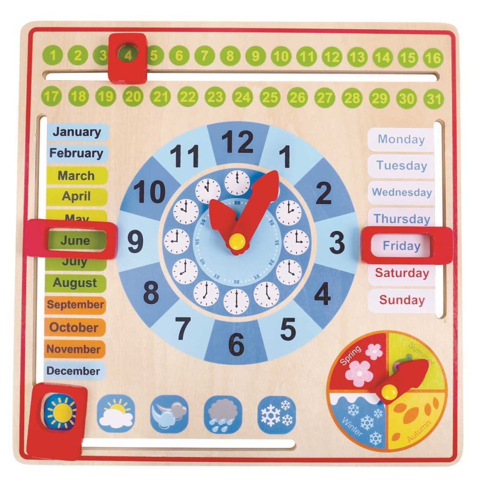 Kids Educational Wooden Wall Calendar