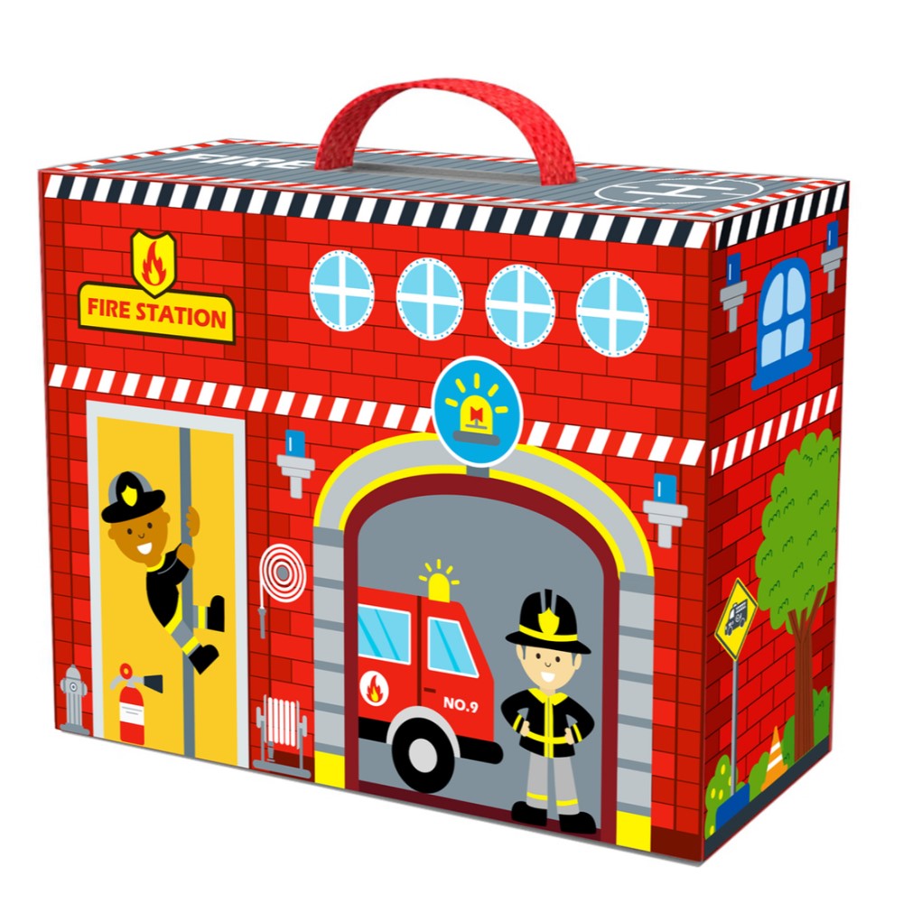 Kids Fire Station Playset In a Carry Case