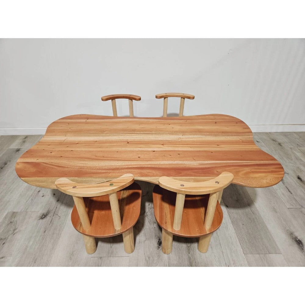 Kids Hardwood Cloud Table with 4 Chairs