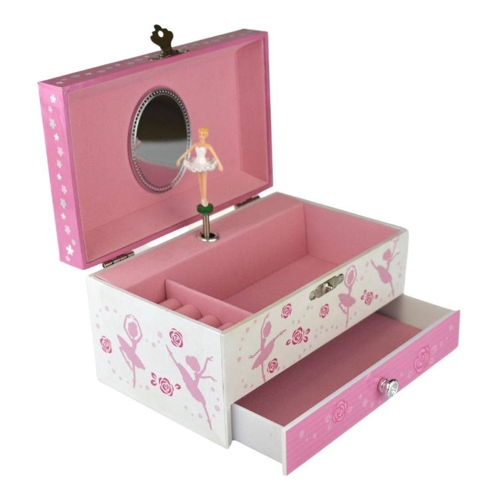 Ballerina Dancers Kids Keepsake Music Box With Drawer