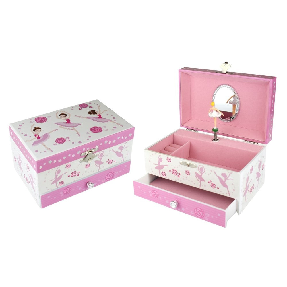 Ballerina Dancers Kids Keepsake Music Box With Drawer