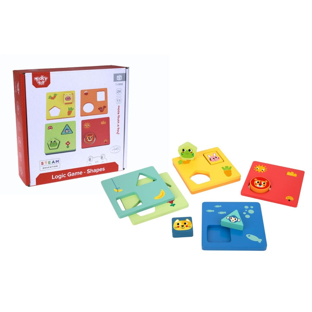 Kids Logic Shape Sorter Animal Tiles Game