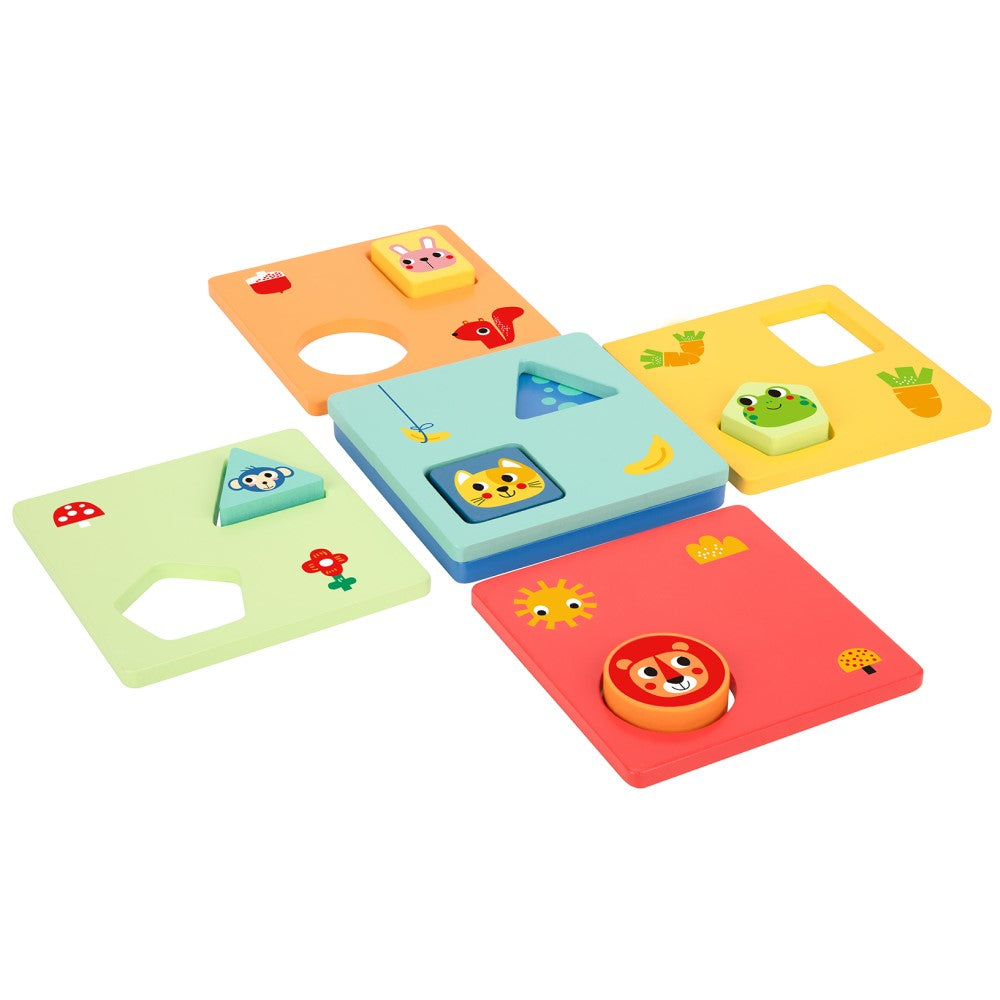 Kids Logic Shape Sorter Animal Tiles Game