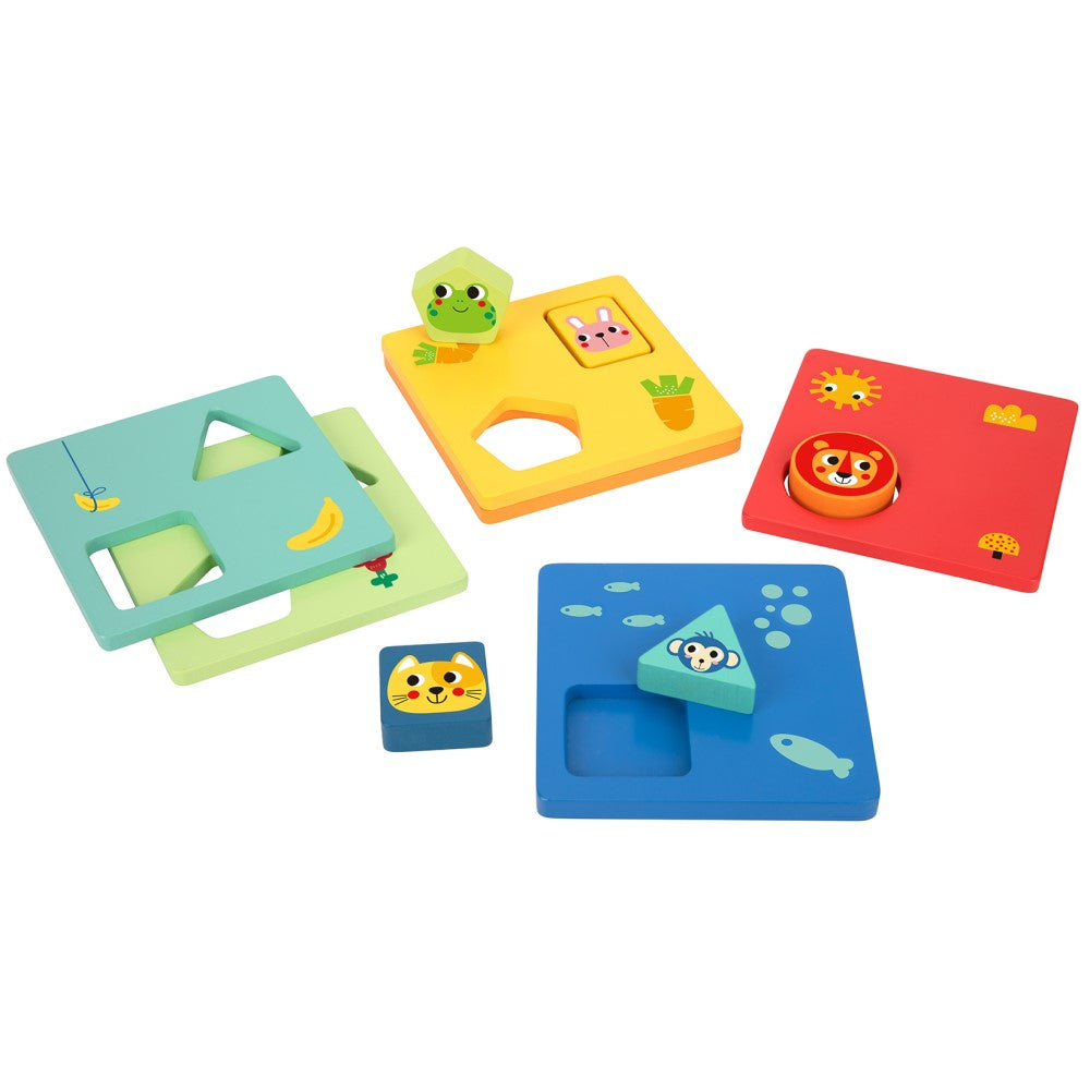 Kids Logic Shape Sorter Animal Tiles Game