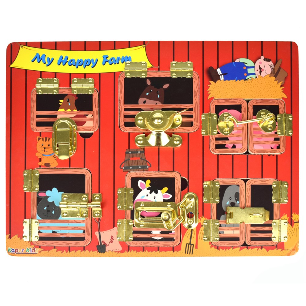 Kids My Farm Activity Wooden Puzzle Board