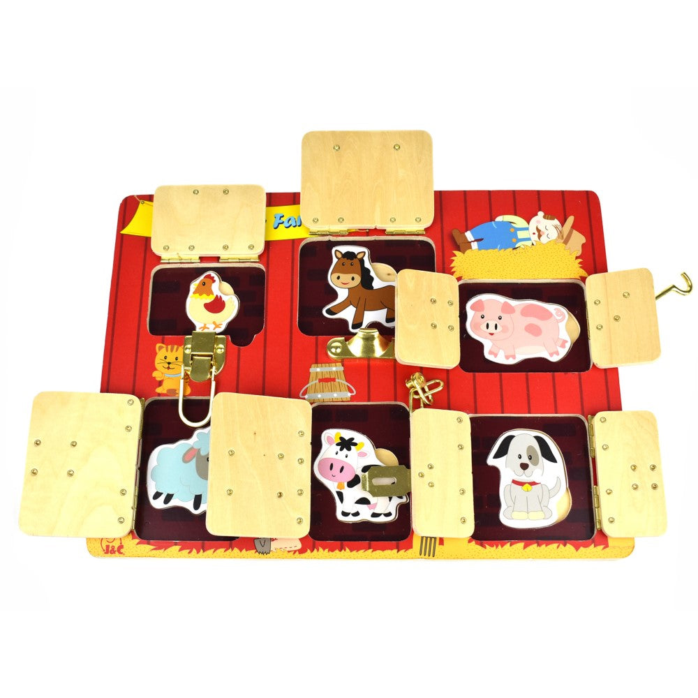 Kids My Farm Activity Wooden Puzzle Board