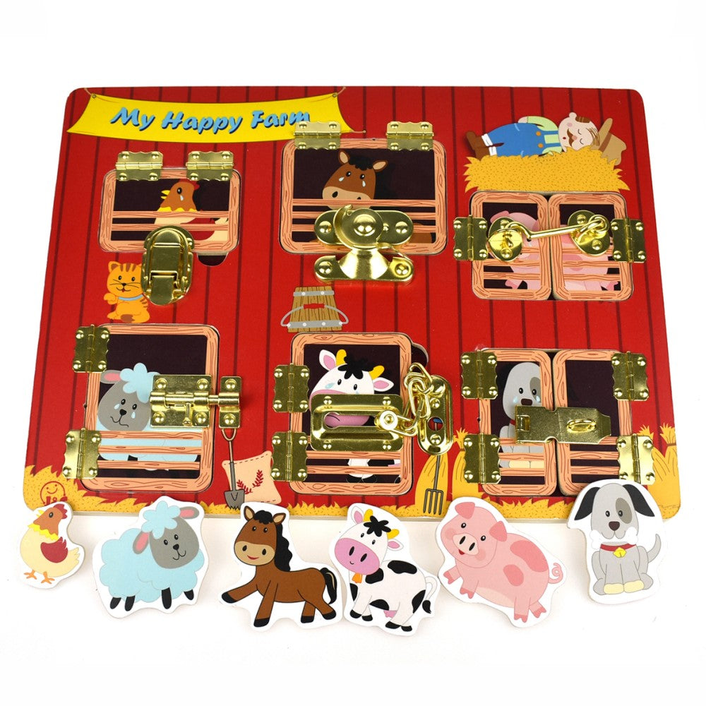 Kids My Farm Activity Wooden Puzzle Board