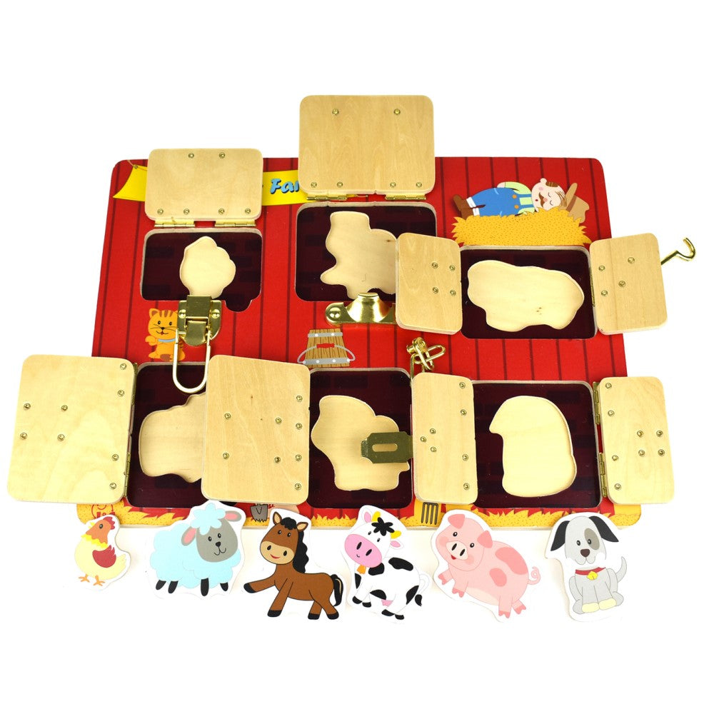 Kids My Farm Activity Wooden Puzzle Board