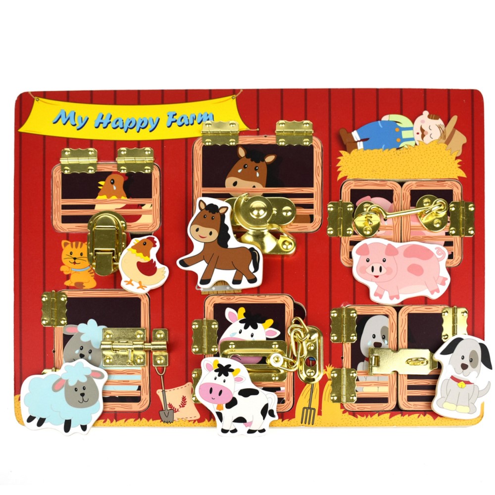 Kids My Farm Activity Wooden Puzzle Board