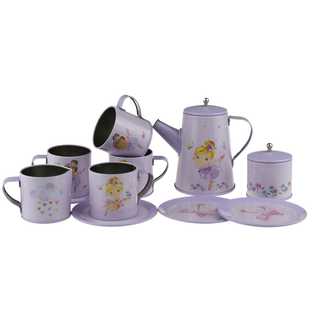 Kids Play Tin Tea Set - Ballerina 13Pcs