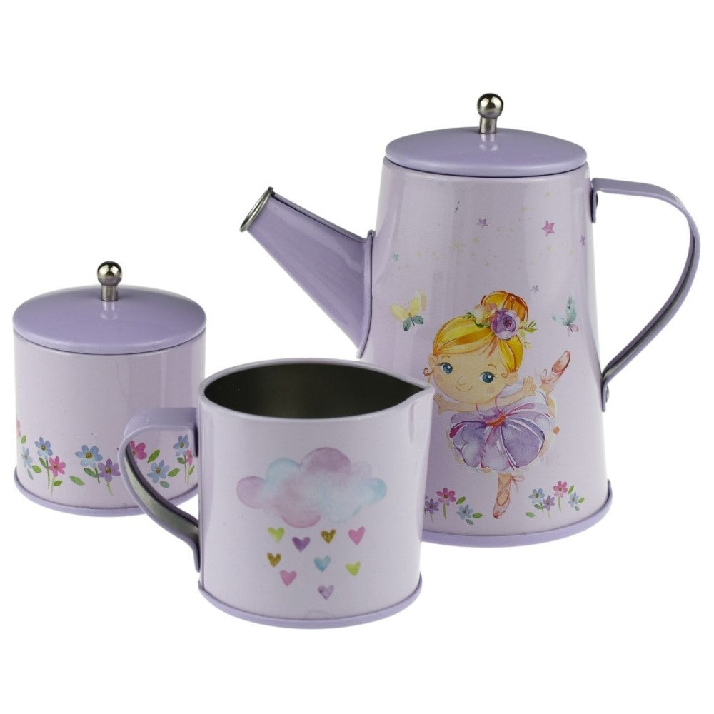 Kids Play Tin Tea Set - Ballerina 13Pcs