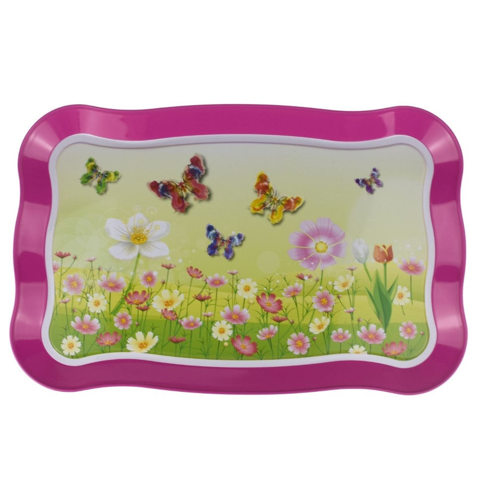 Kids Play Tin Tea Set - Pink Butterfly 15Pcs