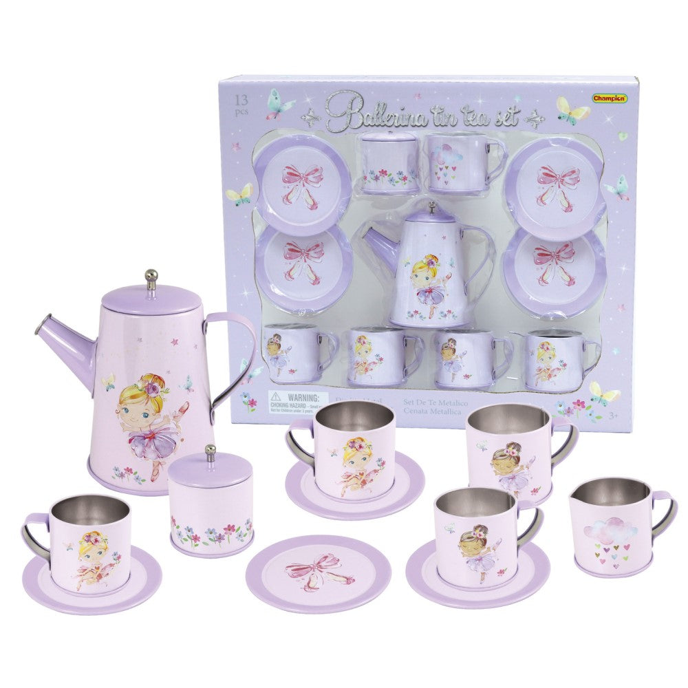 Kids Play Tin Tea Set - Ballerina 13Pcs