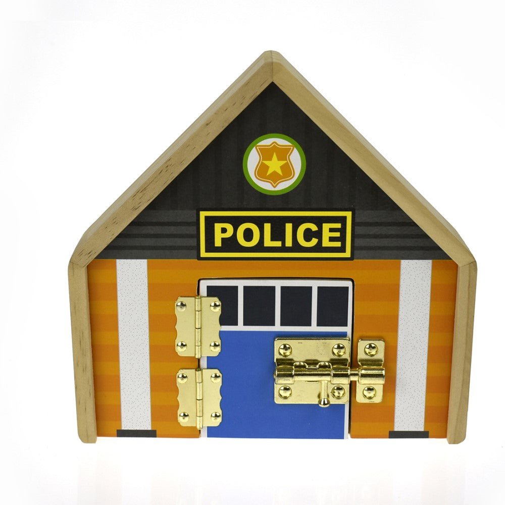 Kids Police Station Playset With Metal Latch