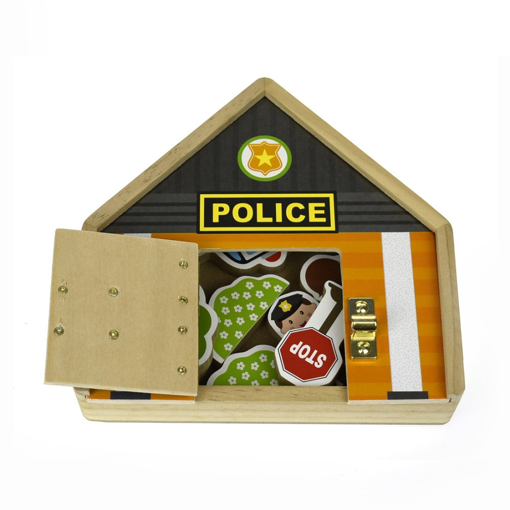 Kids Police Station Playset With Metal Latch