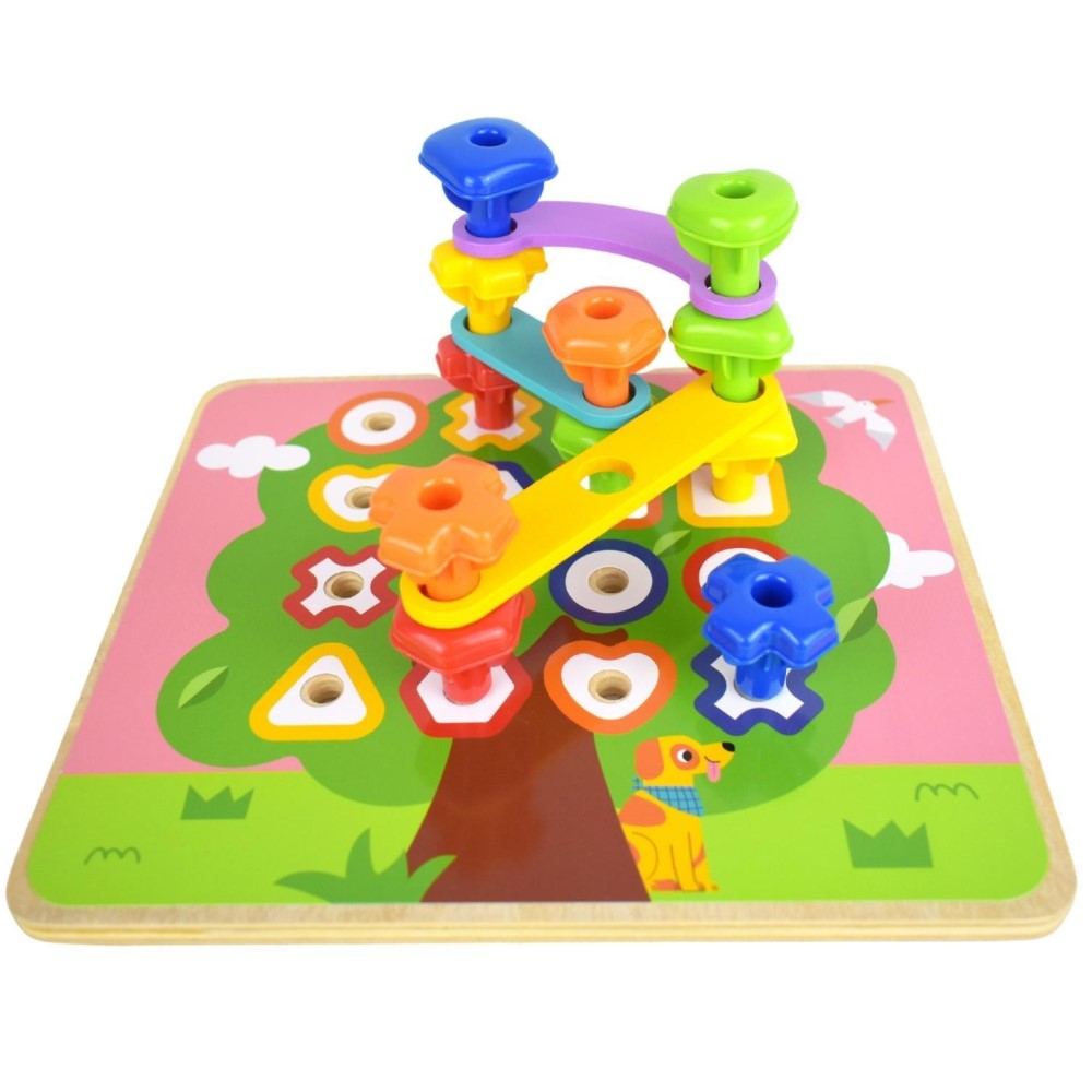 Kids Rainbow Wheels Stacking Peg Game