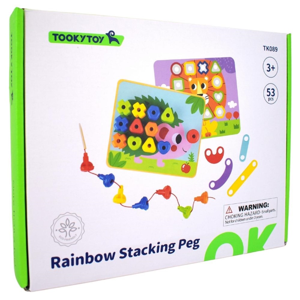 Kids Rainbow Wheels Stacking Peg Game