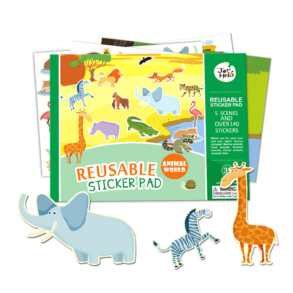 Kids Reusable Sticker Pad Animal World Set