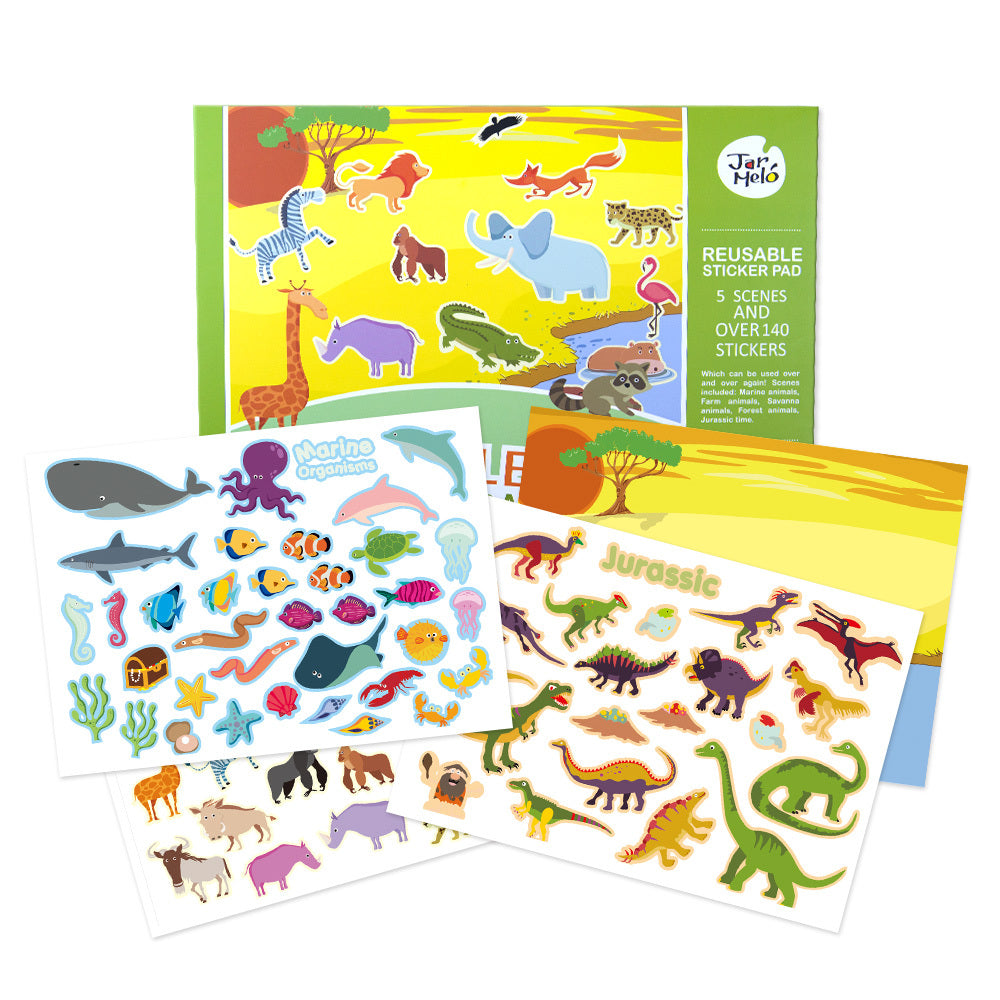 Kids Reusable Sticker Pad Animal World Set