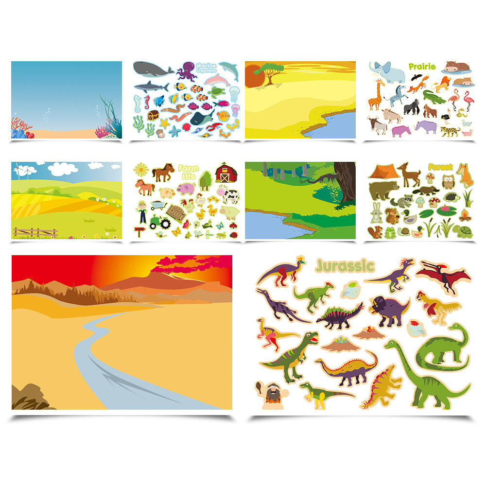 Kids Reusable Sticker Pad Animal World Set