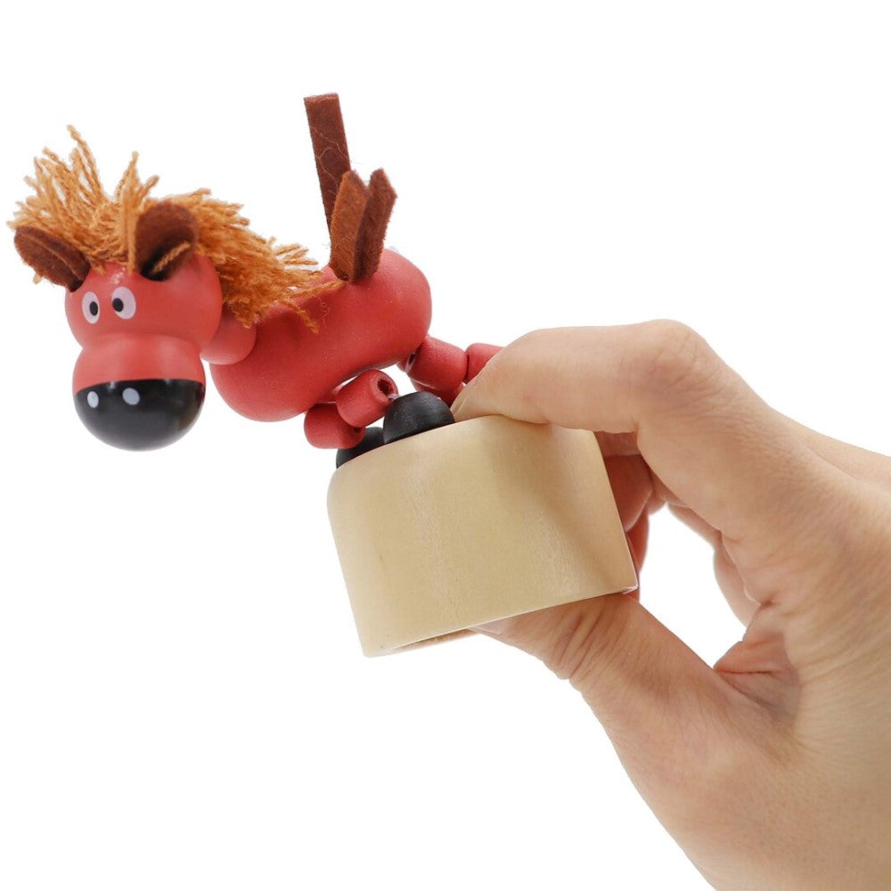 Kids Wooden Dancing Farm Animal Toy (Sent At Random)