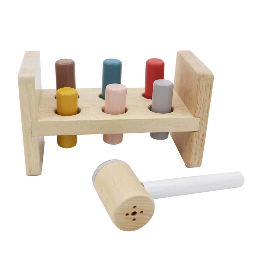 Toddlers Wooden Hammer Bench With Squeaky Sound