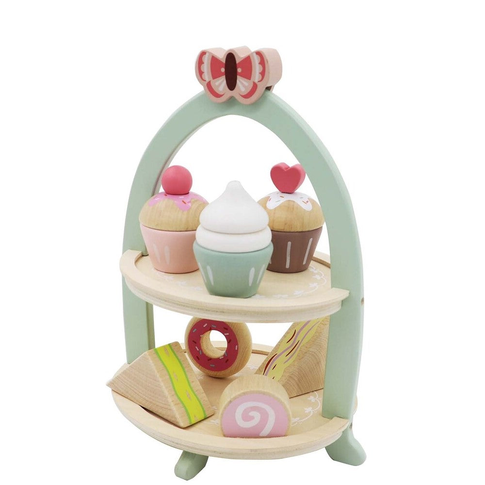 Kids Wooden High Tea Playset With Cakes Sweets