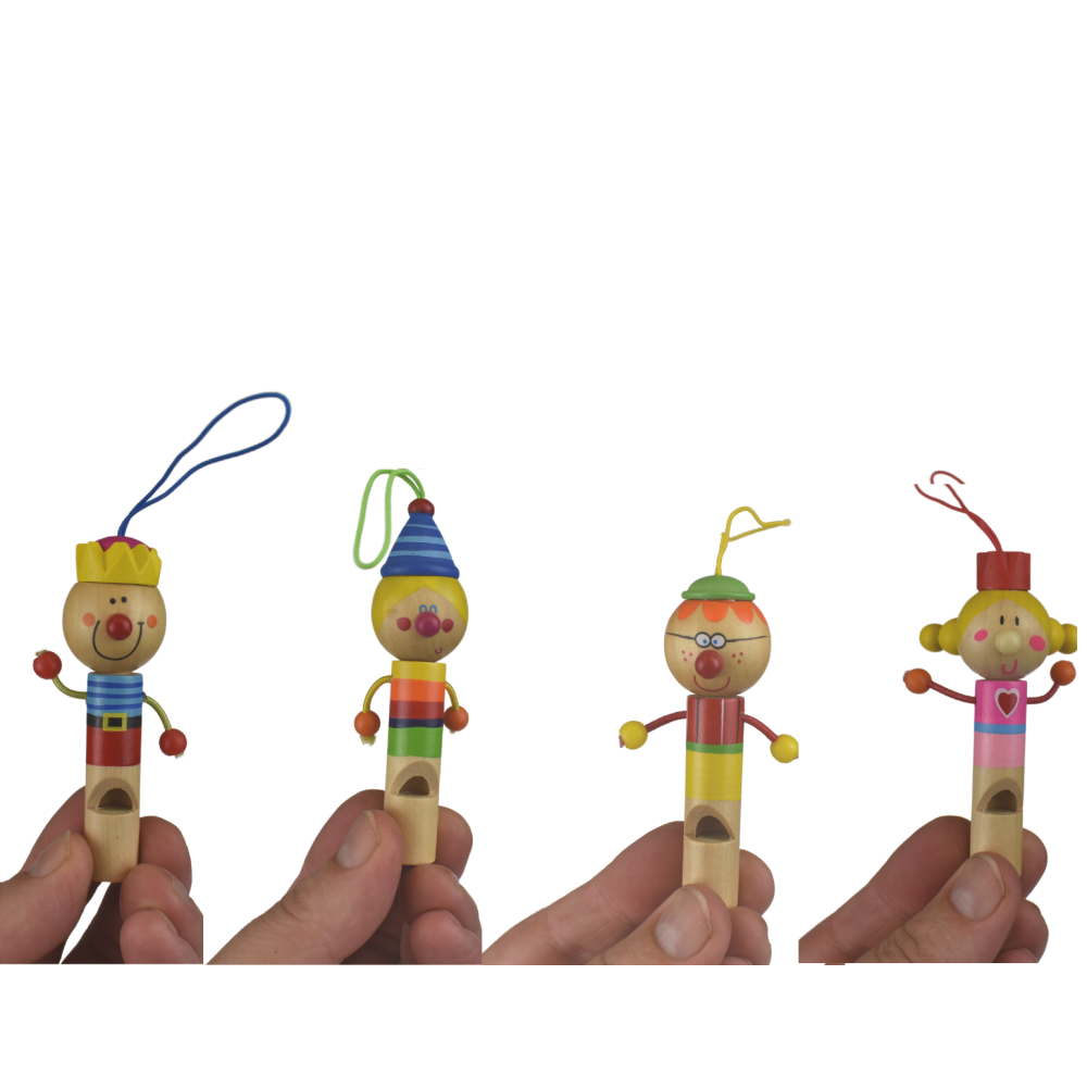 Kids Wooden Kingdom Characters Whistles Pack of 6